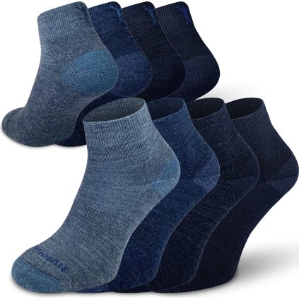 Merino ponožky NORTHMAN Jonas 4-pack modrý mix (Velikost 42-44)