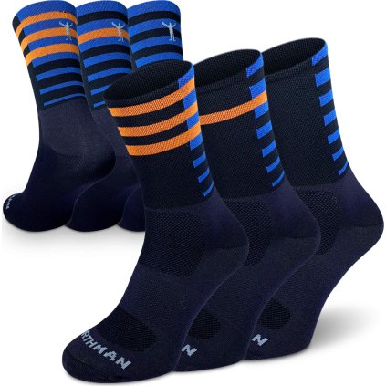 Cyklistické merino ponožky NORTHMAN Rider 3-pack tmavě modré (Velikost 42-44)