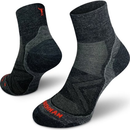 Běžecké merino ponožky NORTHMAN PRO Mid tmavě šedá (Velikost 42-44)