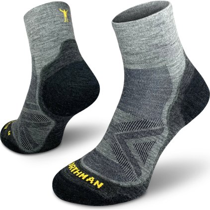 Běžecké merino ponožky NORTHMAN PRO Mid světlé šedé (Velikost 42-44)