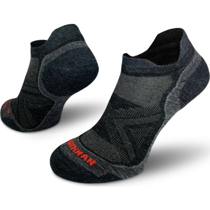 Běžecké merino ponožky NORTHMAN PRO Low černé (Velikost 42-44)
