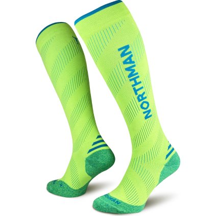Kompresní ponožky NORTHMAN Compress High Elite žluté (Velikost 42-47)