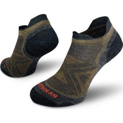 Běžecké merino ponožky NORTHMAN PRO Low hnědé (Velikost 42-44)