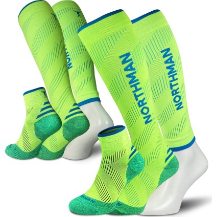 Kompresní ponožky a návlek NORTHMAN Elite 3-pack žluté (Velikost 42-47)
