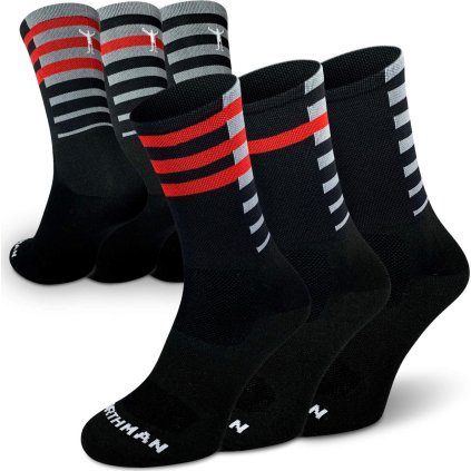 Cyklistické ponožky NORTHMAN Rider 3-pack černé (Velikost 42-44)