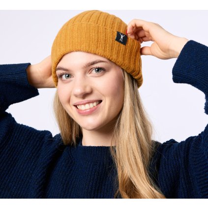Merino beanie NORTHMAN 2:2 žlutá (Barva Žlutá)