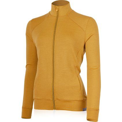 Dámská merino mikina LASTING Sarmina žlutá (Velikost S)