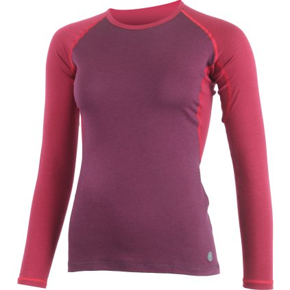 Dámské merino triko LASTING Dita vínové (Velikost S)
