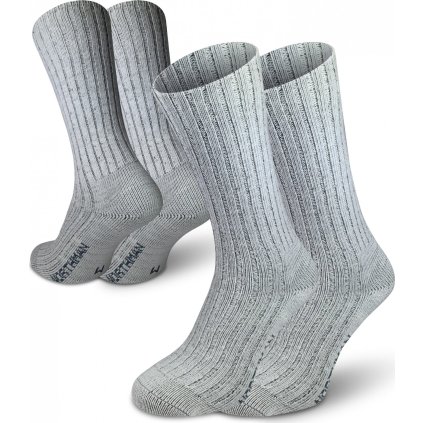 Turistické merino ponožky NORTHMAN Perun Merino 2-pack světle šedé (Velikost 42-44)