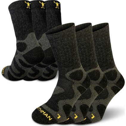 Turistické merino ponožky NORTHMAN Svarog 3-pack černé (Velikost 42-44)