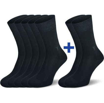 Letní merino ponožky NORTHMAN Gunnar 5+2 černé (Velikost 42-44)