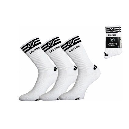 Unisex funkční ponožky LASTING NTL bílé/3 páry (Velikost S)