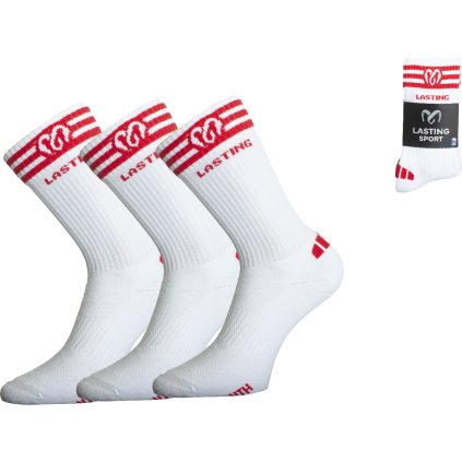 Unisex funkční ponožky LASTING NTH bílé/3 páry (Velikost S)