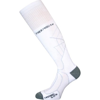 Unisex lyžařské podkolenky LASTING SDS bílé (Velikost M)