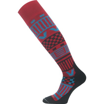 Unisex merino lyžařské podkolenky LASTING SLA červené (Velikost S)