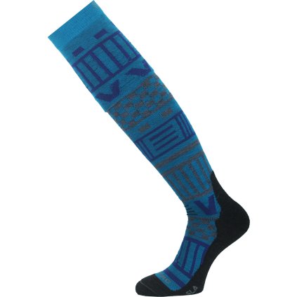 Unisex merino lyžařské podkolenky LASTING SLA modrá (Velikost L)