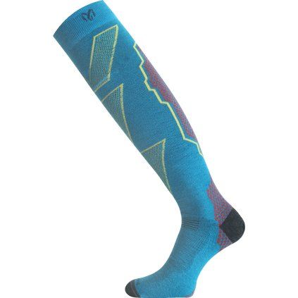 Unisex merino lyžařské podkolenky LASTING FWY tyrkysové (Velikost XL)