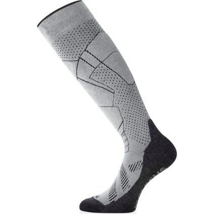 Unisex merino lyžařské podkolenky LASTING FWU šedá (Velikost S)
