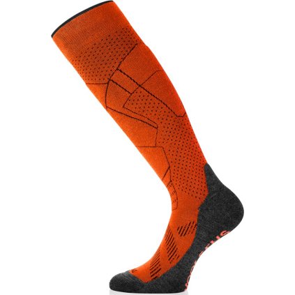 Unisex merino lyžařské podkolenky LASTING FWU oranžové (Velikost S)