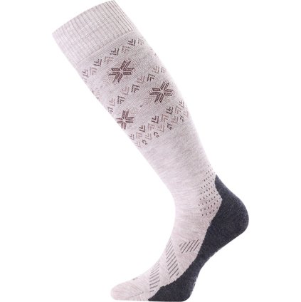 Unisex merino lyžařské podkolenky LASTING FWI béžové (Velikost S)