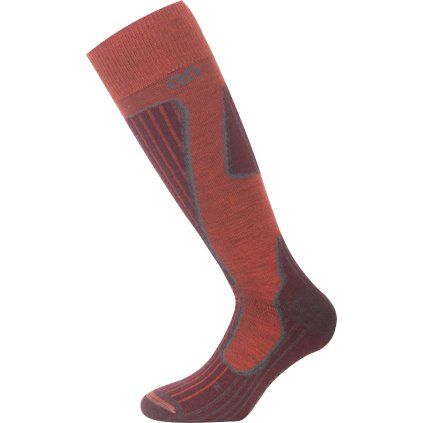 Unisex merino lyžařské podkolenky LASTING SWH hnědé (Velikost XL)