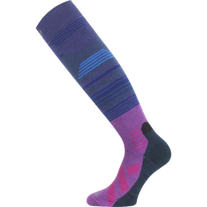 Unisex merino lyžařské podkolenky LASTING SSU fialové (Velikost S)