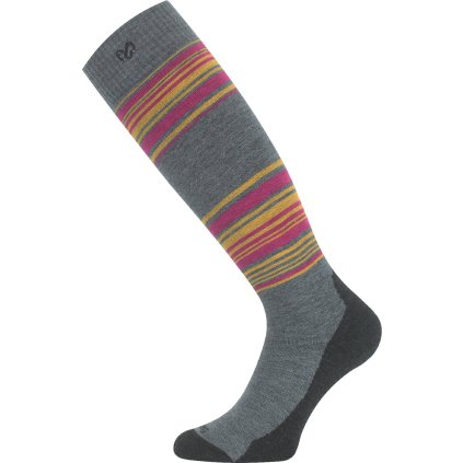 Unisex merino lyžařské podkolenky LASTING SSI šedé (Velikost S)