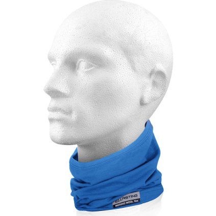 Unisex merino nákrčník LASTING krátký TULS modrý (Velikost UNI)