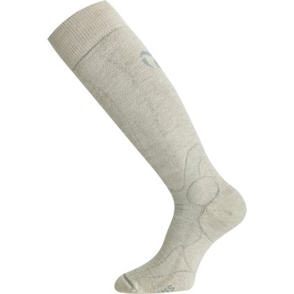 Unisex merino lyžařské podkolenky LASTING WMS béžové (Velikost S)