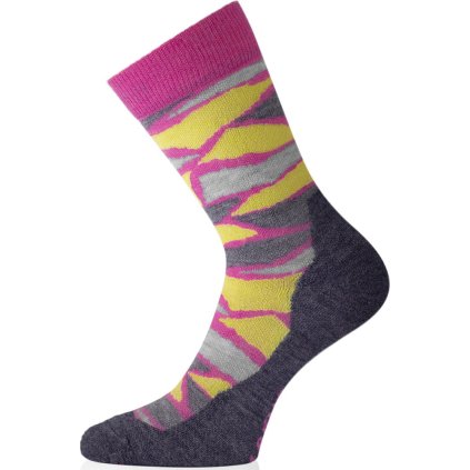 Unisex merino ponožky LASTING WLJ růžové (Velikost (46-49) XL)