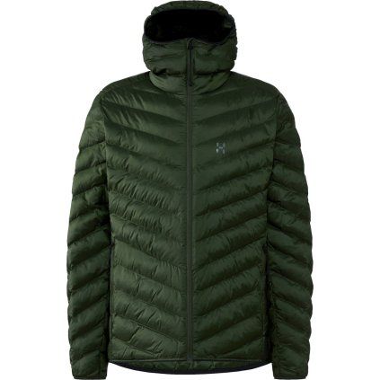 Pánská prošívaná bunda Haglöfs Sarna Mimic hood - tmavě zelená (Velikost S)