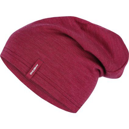 Unisex merino čepice HUSKY Merhat vínová (Velikost OneSize)