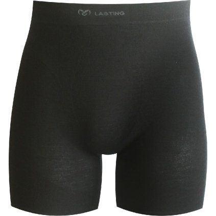 Pánské merino boxerky LASTING Wadam černé (Velikost XXL/3XL)