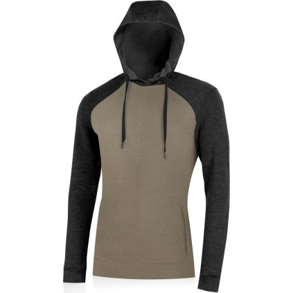 Pánská merino mikina LASTING Werich hnědá (Velikost S)