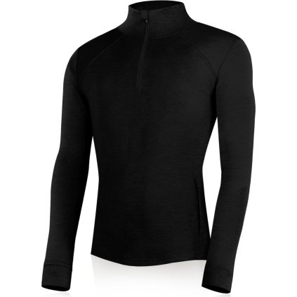 Pánská merino mikina LASTING Warmin černá (Velikost XXL)