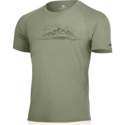 Pánské merino triko LASTING Livio zelené (Velikost M)