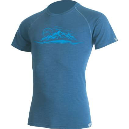 Pánské merino triko LASTING Livio modré (Velikost XL)