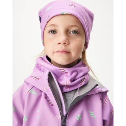 Dětská čepice fleecová UNUO Basic, Lila, Bonbony (Velikost S (45 - 48 cm), Věk 1-3 roky)