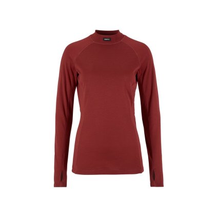 Dámské funkční triko CRAFT Thermal Baselayer Longsleeve - červená (Velikost XS)