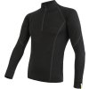 Pánské merino tričko SENSOR active černá/zip (Velikost M, Barva černá)
