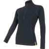 Dámské merino tričko SENSOR df černá zip (Velikost M, Barva černá)