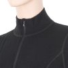 Dámské merino tričko SENSOR df černá zip (Velikost M, Barva černá)