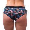 Dámské kalhotky SENSOR Merino impress černá/floral (Velikost M, Barva černá)