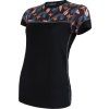 Dámské merino tričko SENSOR impress černé/floral (Velikost S, Barva černá)