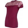 Dámské merino tričko SENSOR Impress růžová/pattern (Velikost XL, Barva fialová)