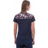 Dámský cyklistický dres SENSOR Helium deep blue/leaves (Velikost S, Barva modrá)