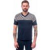 Pánský cyklistický dres SENSOR Helium deep blue/geometry (Velikost XL, Barva modrá)