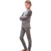Dětský termo set SENSOR Merino Impress šedá/maori (Velikost 140, Barva šedá)