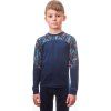 Dětský termo set SENSOR Merino Impress deep blue/floral (Barva modrá, Velikost 120)
