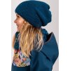 Dětská pletená čepice UNUO Warm, Kobaltová (Velikost S (45 - 48 cm), Věk 1-3 roky)